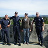 BurnFoundation > Lisa and the guys in front of the picturesque North Bay scenery.